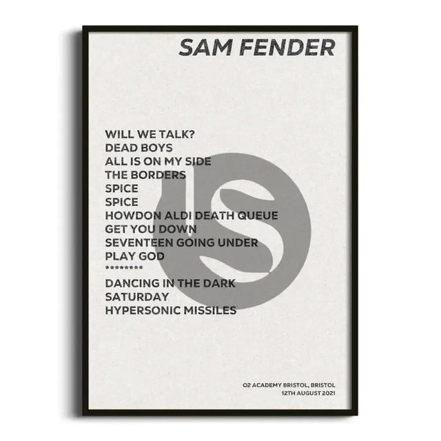 Sam Fender Bristol 12th August 2021 - Gig Setlist - Setlist