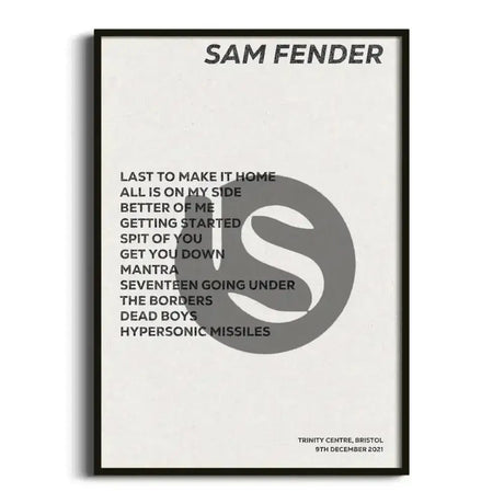 Sam Fender Bristol 9th December 2021 - Gig Setlist - Setlist