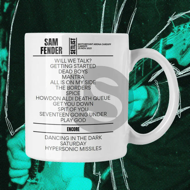 Sam Fender Cardiff November 25, 2021 Replica Setlist Mug - Setlist