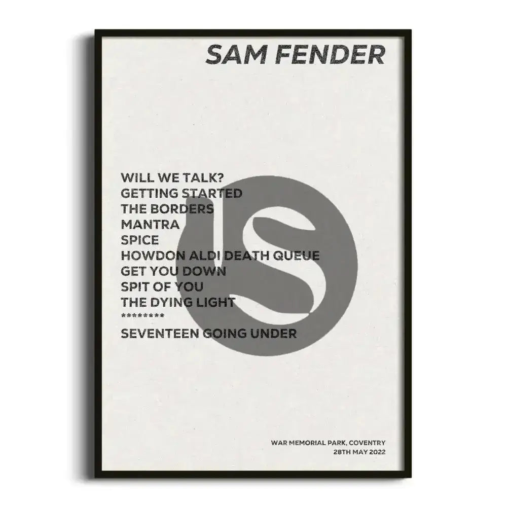 Sam Fender Coventry 28th May 2022 - Gig Setlist - Setlist