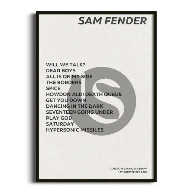 Sam Fender Glasgow 10th September 2021 - Gig Setlist - Setlist