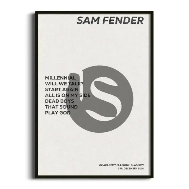 Sam Fender Glasgow 3rd December 2018 - Gig Setlist - Setlist