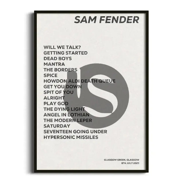 Sam Fender Glasgow 8th July 2023 - Gig Setlist - Setlist