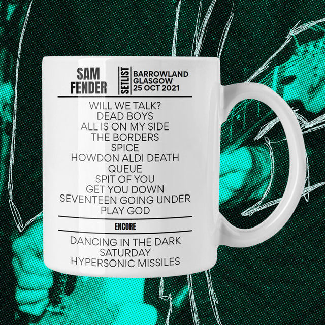 Sam Fender Glasgow October 25, 2021 Replica Setlist Mug - Setlist