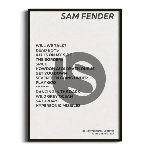 Sam Fender Leicester 13th September 2021 - Gig Setlist - Setlist