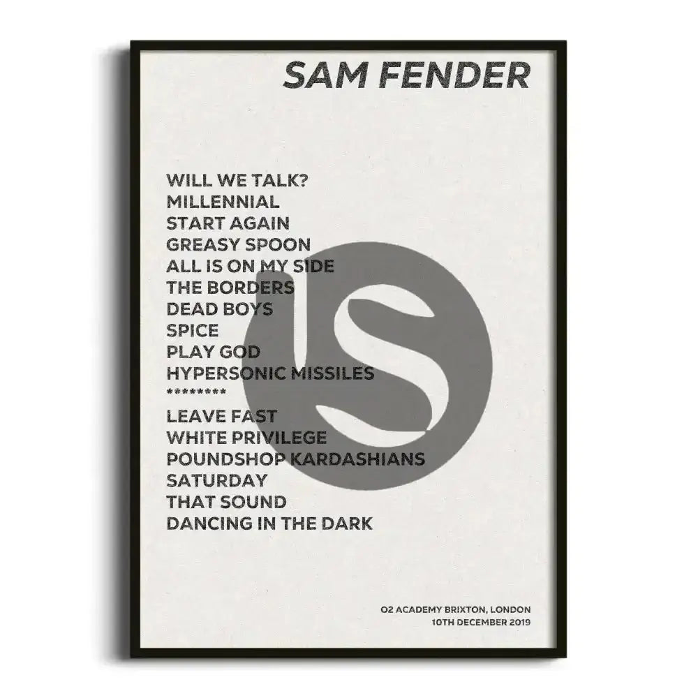 Sam Fender London 10th December 2019 - Gig Setlist - Setlist