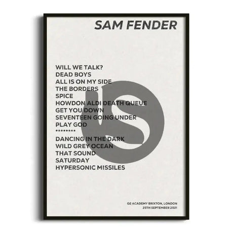 Sam Fender London 25th September 2021 - Gig Setlist - Setlist