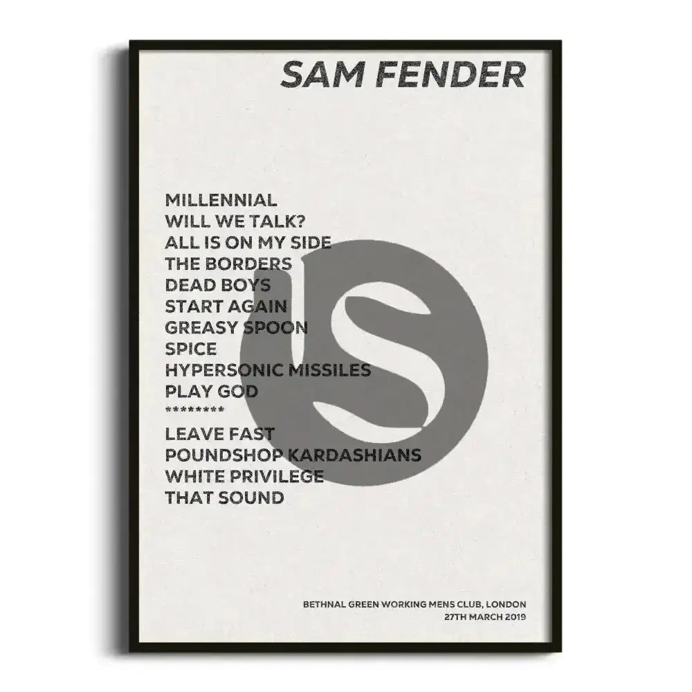 Sam Fender London 27th March 2019 - Gig Setlist - Setlist