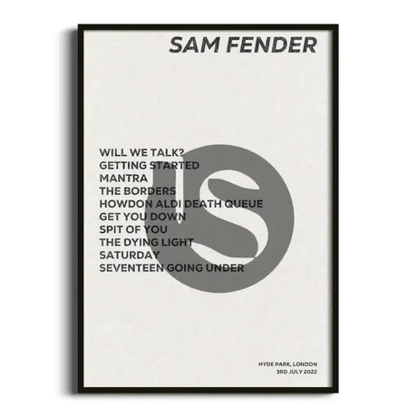 Sam Fender London 3rd July 2022 - Gig Setlist - Setlist