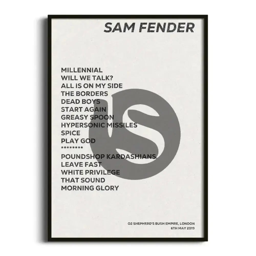 Sam Fender London 6th May 2019 - Gig Setlist - Setlist