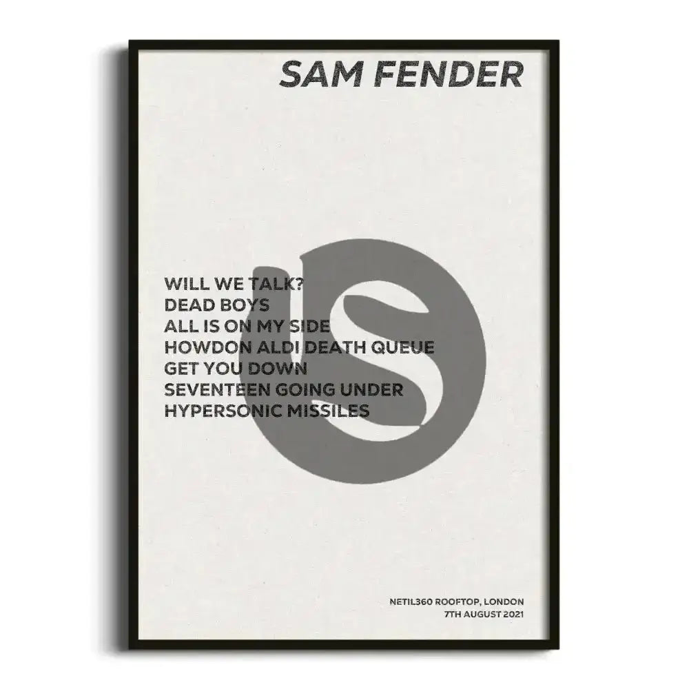 Sam Fender London 7th August 2021 - Gig Setlist - Setlist