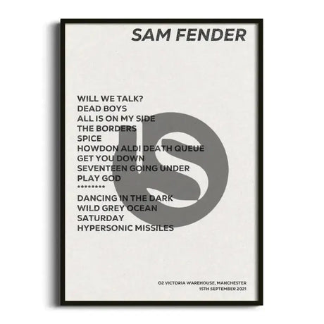 Sam Fender Manchester 15th September 2021 - Gig Setlist - Setlist