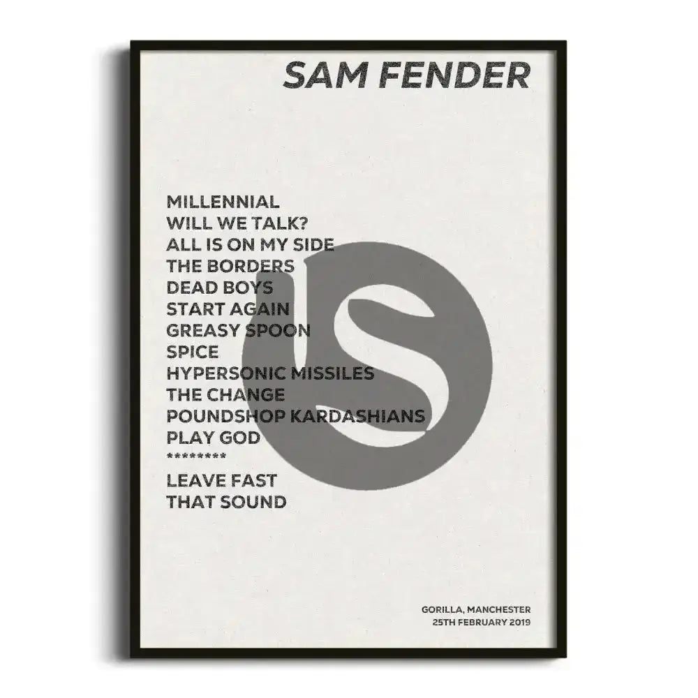 Sam Fender Manchester 25th February 2019 - Gig Setlist - Setlist