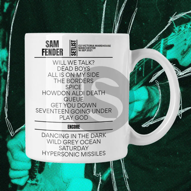 Sam Fender Manchester September 16, 2021 Replica Setlist Mug - Setlist