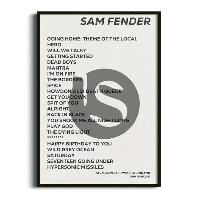 Sam Fender Newcastle upon Tyne 10th June 2023 - Gig Setlist - Setlist