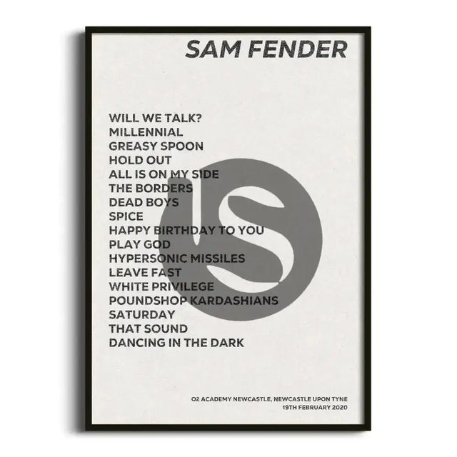 Sam Fender Newcastle upon Tyne 19th February 2020 - Gig Setlist - Setlist