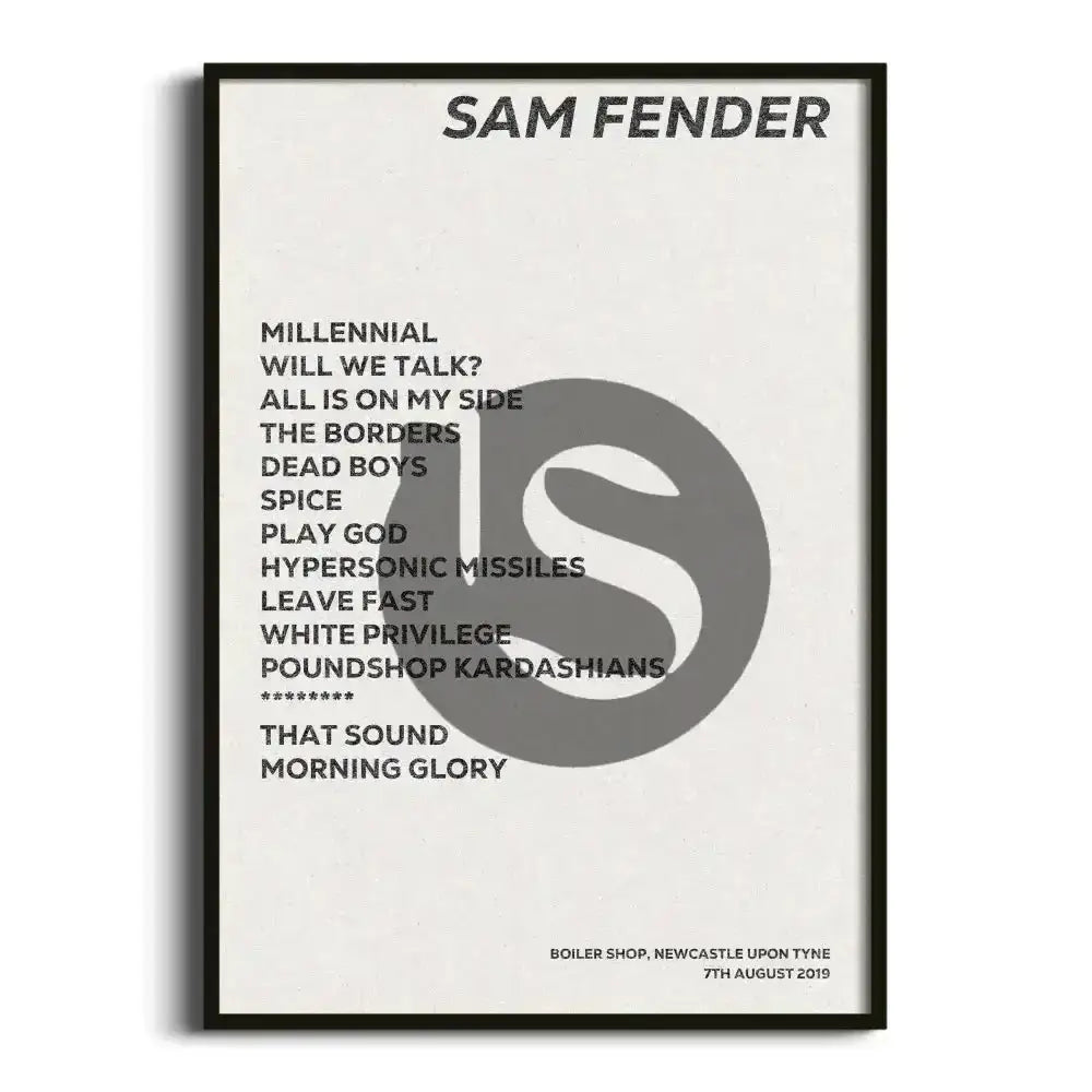 Sam Fender Newcastle upon Tyne 7th August 2019 - Gig Setlist - Setlist