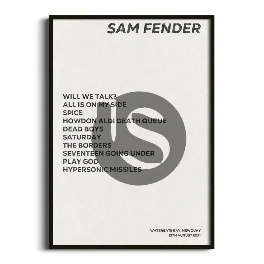 Sam Fender Newquay 13th August 2021 - Gig Setlist - Setlist