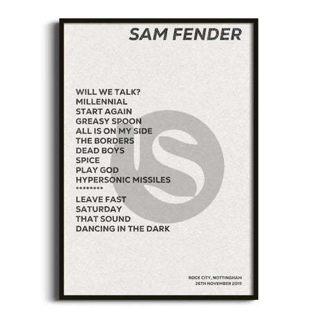 Sam Fender Nottingham 26th November 2019 - Gig Setlist - Setlist