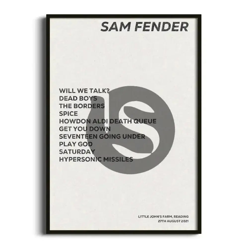 Sam Fender Reading 27th August 2021 - Gig Setlist - Setlist