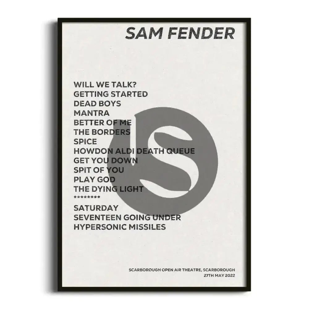 Sam Fender Scarborough 27th May 2022 - Gig Setlist - Setlist