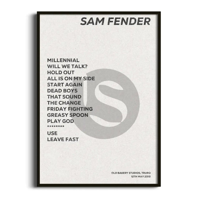 Sam Fender Truro 12th May 2018 - Gig Setlist - Setlist