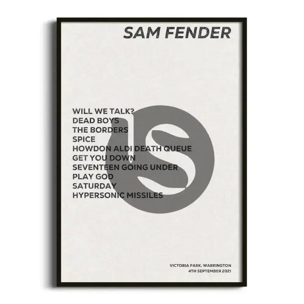 Sam Fender Warrington 4th September 2021 - Gig Setlist - Setlist