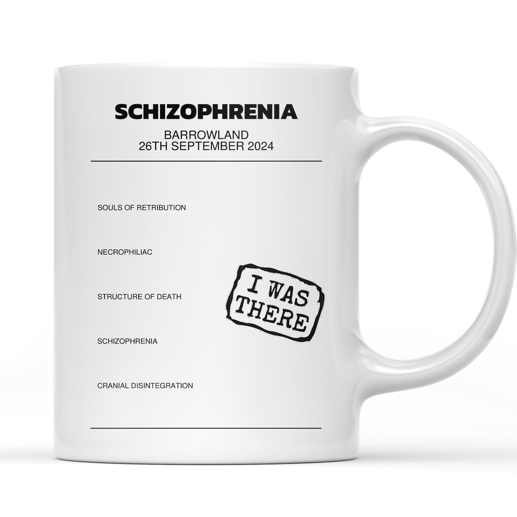 Schizophrenia Barrowland Glasgow 26th September 2024 - Setlist Mug - Setlist