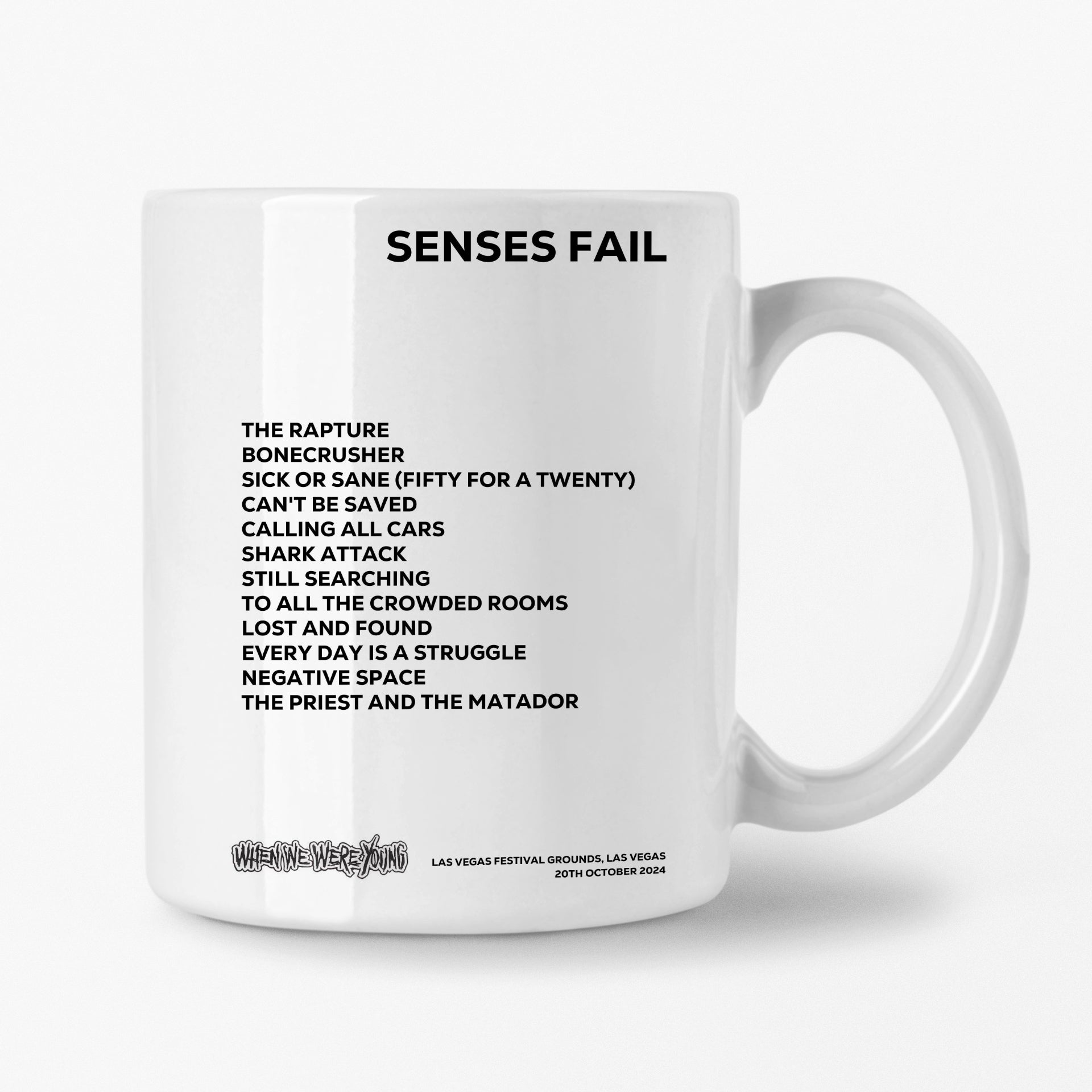 Senses Fail Las Vegas 20th October 2024 Setlist Mug - Setlist