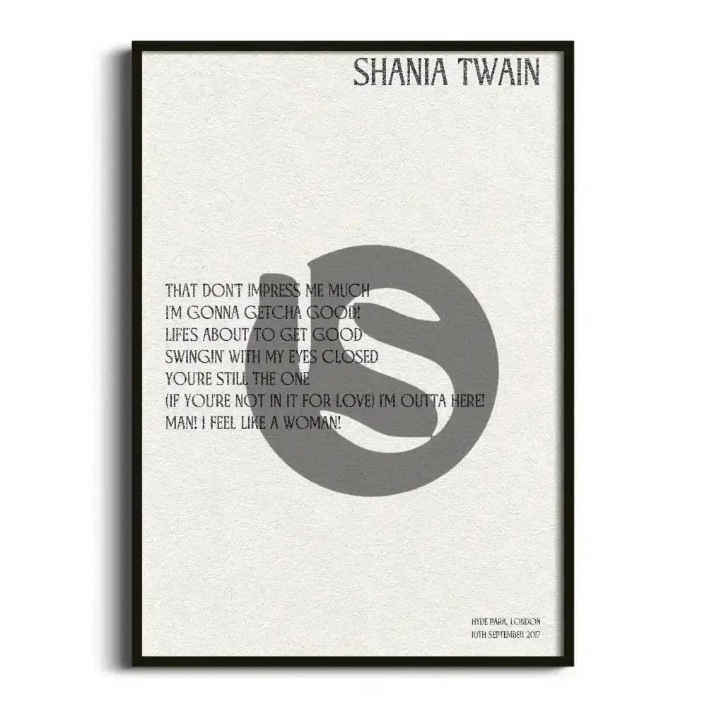 Shania Twain London 10th September 2017 - Gig Setlist - Setlist