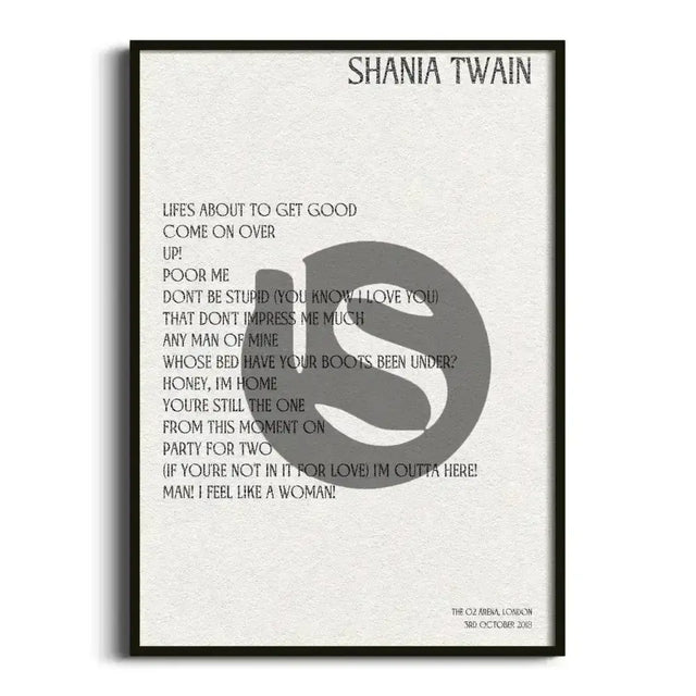 Shania Twain London 3rd October 2018 - Gig Setlist - Setlist