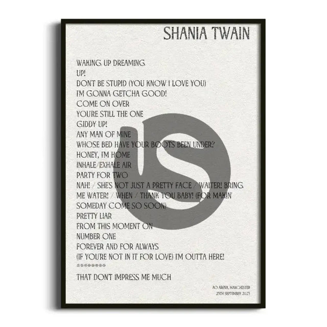 Shania Twain Manchester 25th September 2023 - Gig Setlist - Setlist