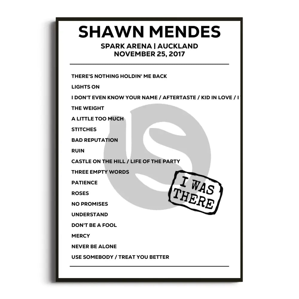 Shawn Mendes Illuminate World Tour Setlist Posters - Setlist