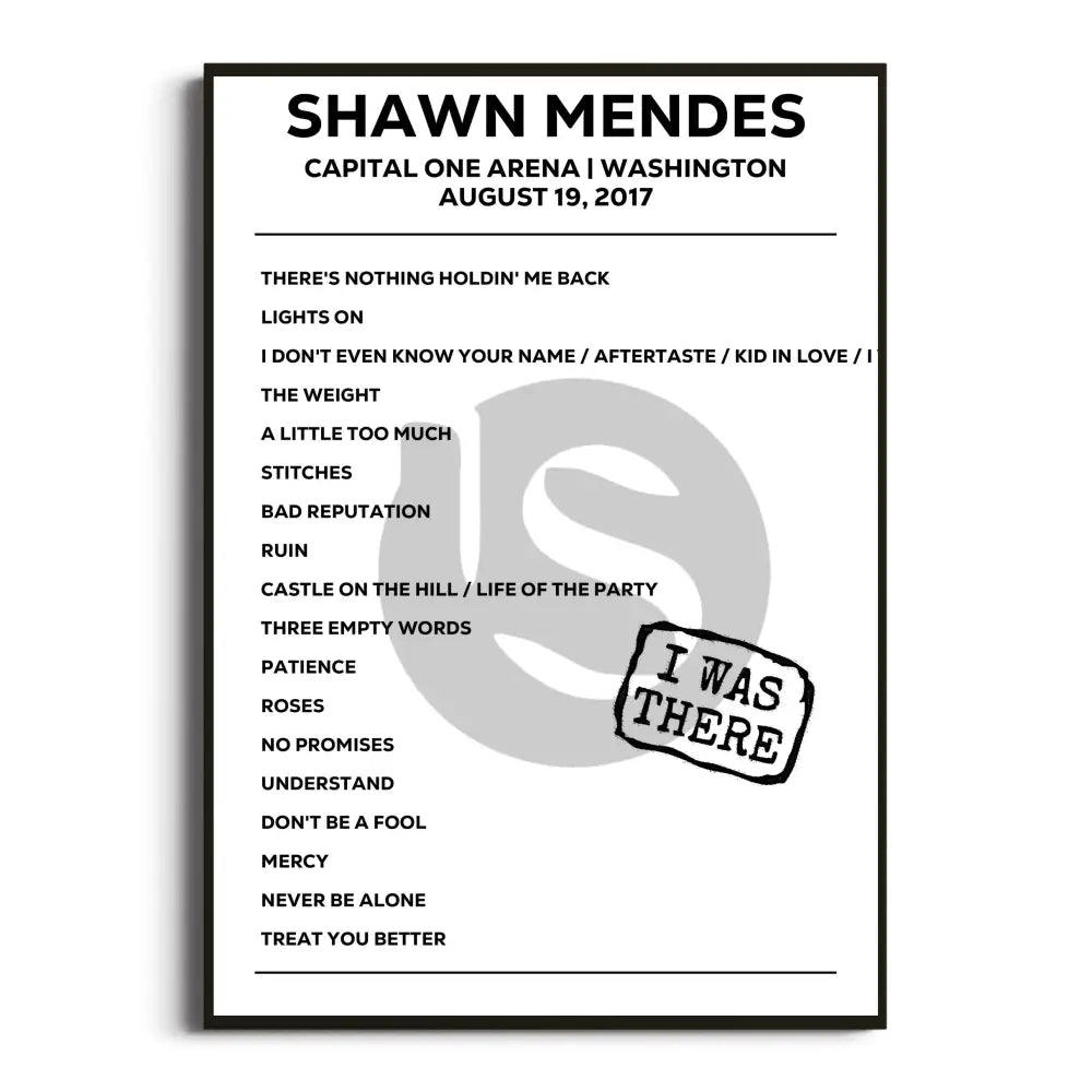 Shawn Mendes Illuminate World Tour Setlist Posters - Setlist