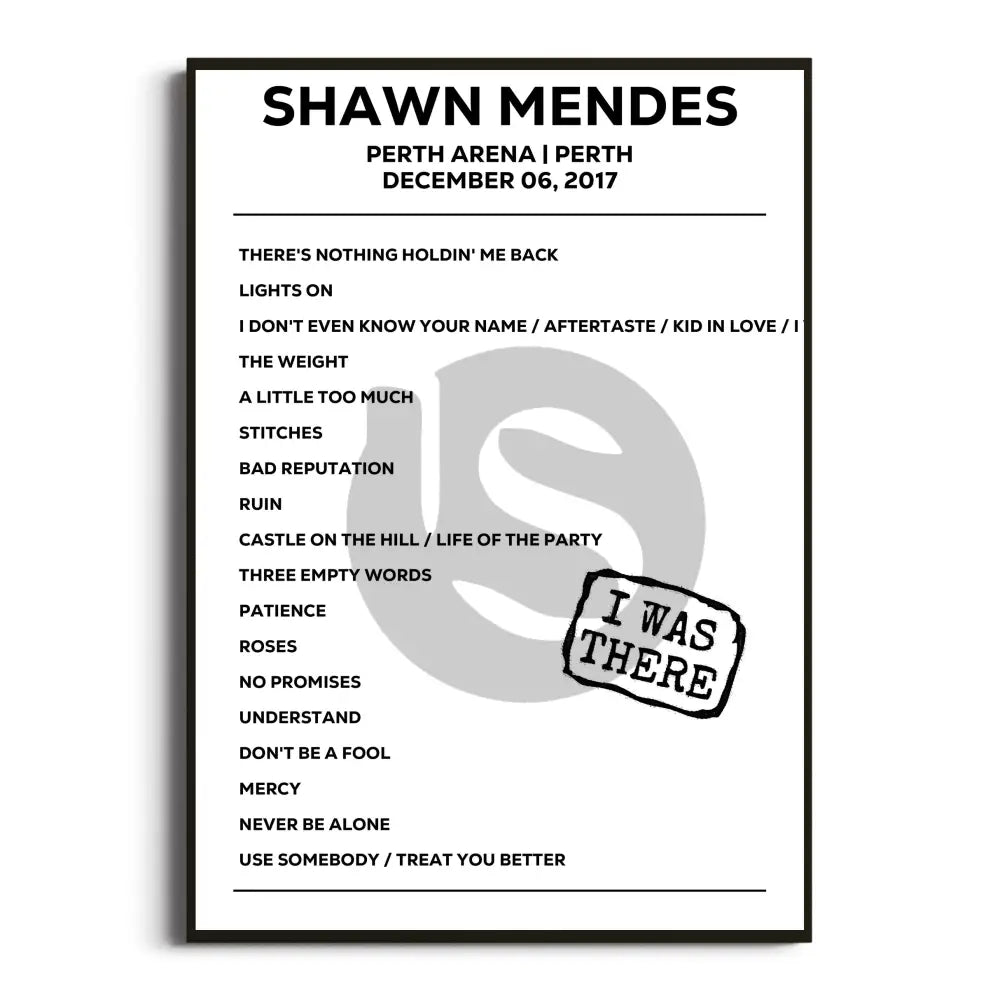 Shawn Mendes Illuminate World Tour Setlist Posters - Setlist