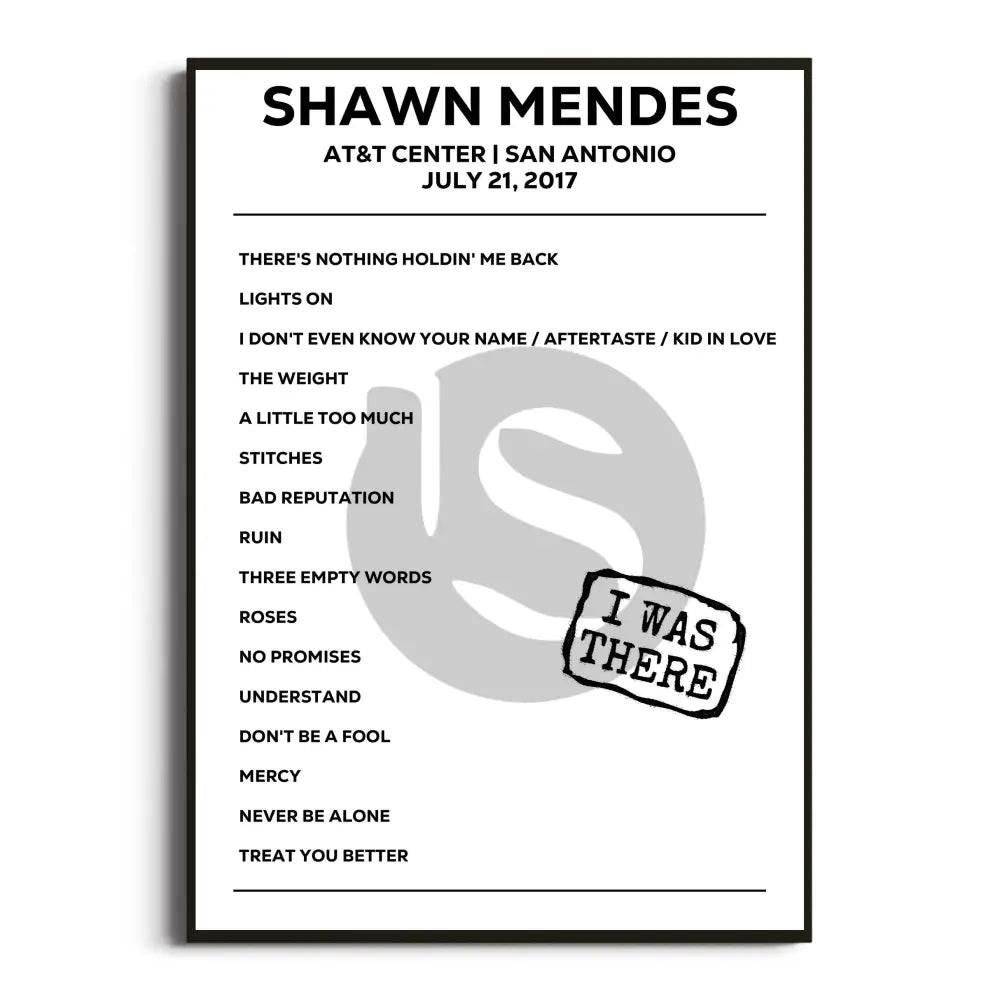 Shawn Mendes Illuminate World Tour Setlist Posters - Setlist