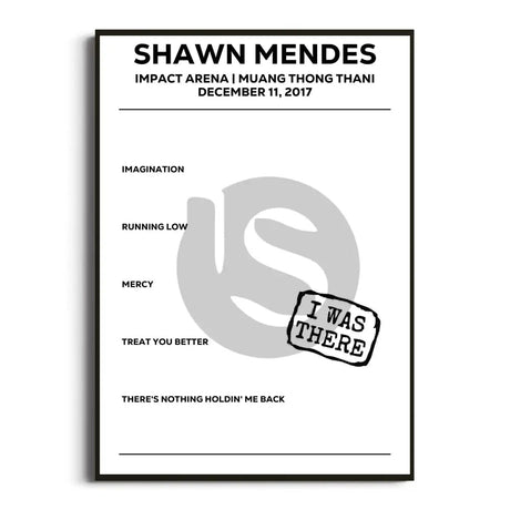 Shawn Mendes Illuminate World Tour Setlist Posters - Setlist