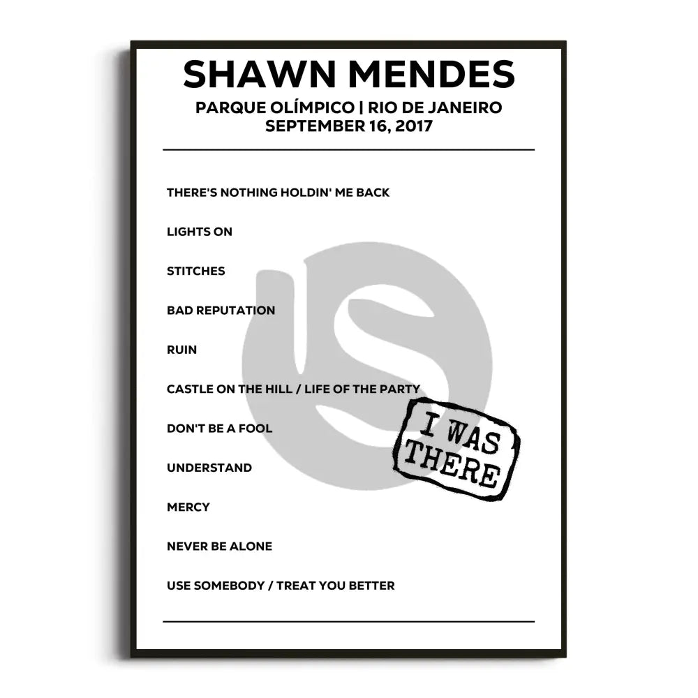 Shawn Mendes Illuminate World Tour Setlist Posters - Setlist