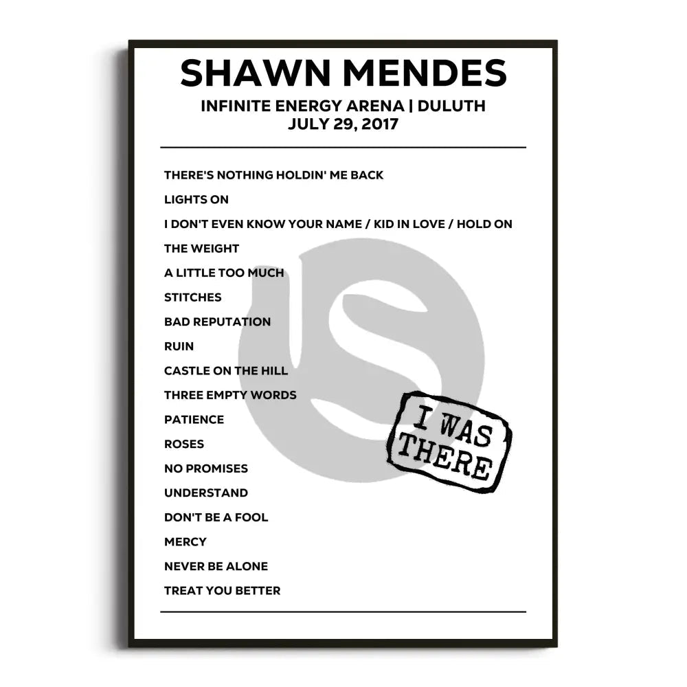 Shawn Mendes Illuminate World Tour Setlist Posters - Setlist