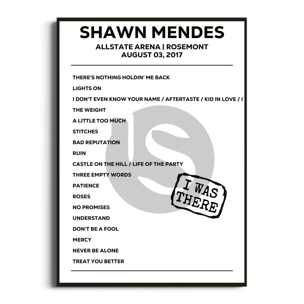 Shawn Mendes Illuminate World Tour Setlist Posters - Setlist