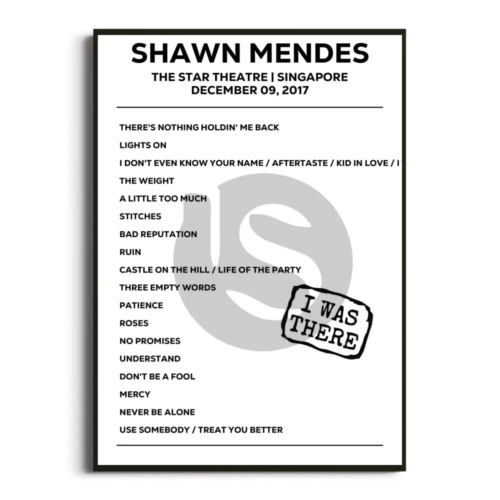 Shawn Mendes Illuminate World Tour Setlist Posters - Setlist