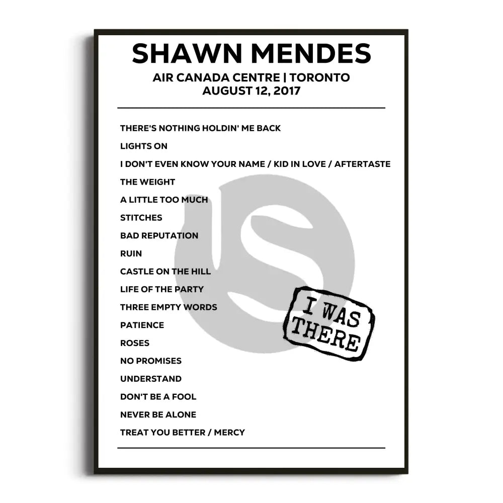 Shawn Mendes Illuminate World Tour Setlist Posters - Setlist