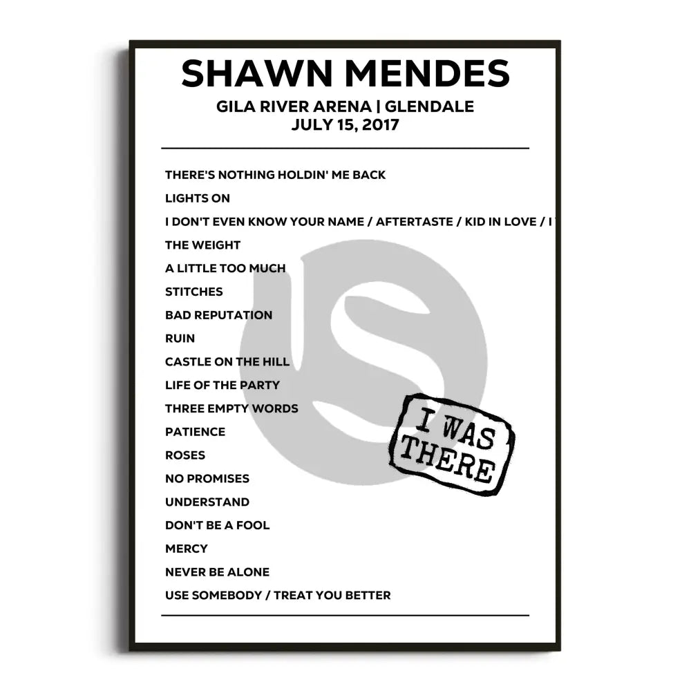 Shawn Mendes Illuminate World Tour Setlist Posters - Setlist