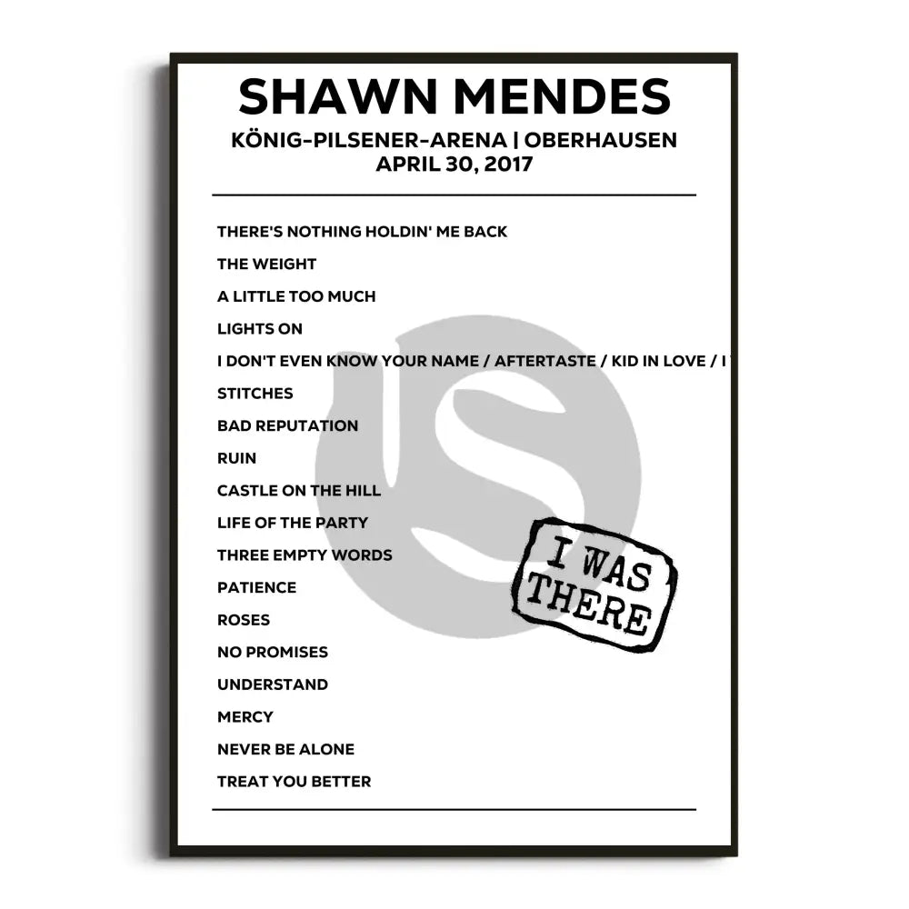 Shawn Mendes Illuminate World Tour Setlist Posters - Setlist