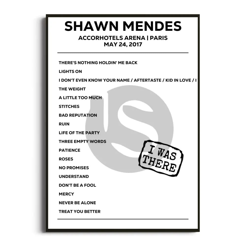 Shawn Mendes Illuminate World Tour Setlist Posters - Setlist