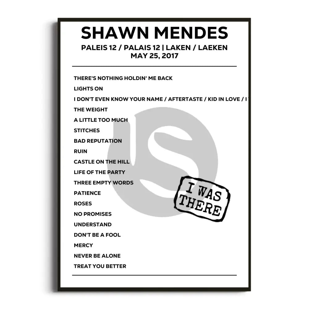 Shawn Mendes Illuminate World Tour Setlist Posters - Setlist