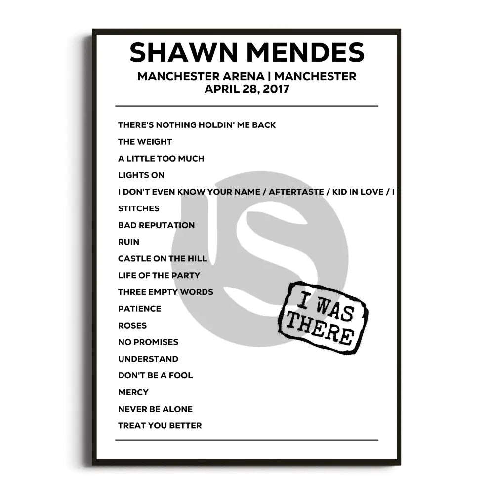 Shawn Mendes Illuminate World Tour Setlist Posters - Setlist