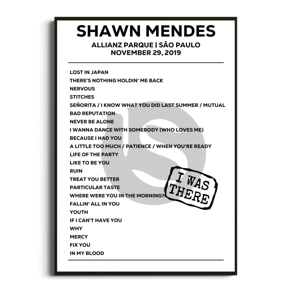 Shawn Mendes Shawn Mendes: The Tour - Setlist Posters - Setlist