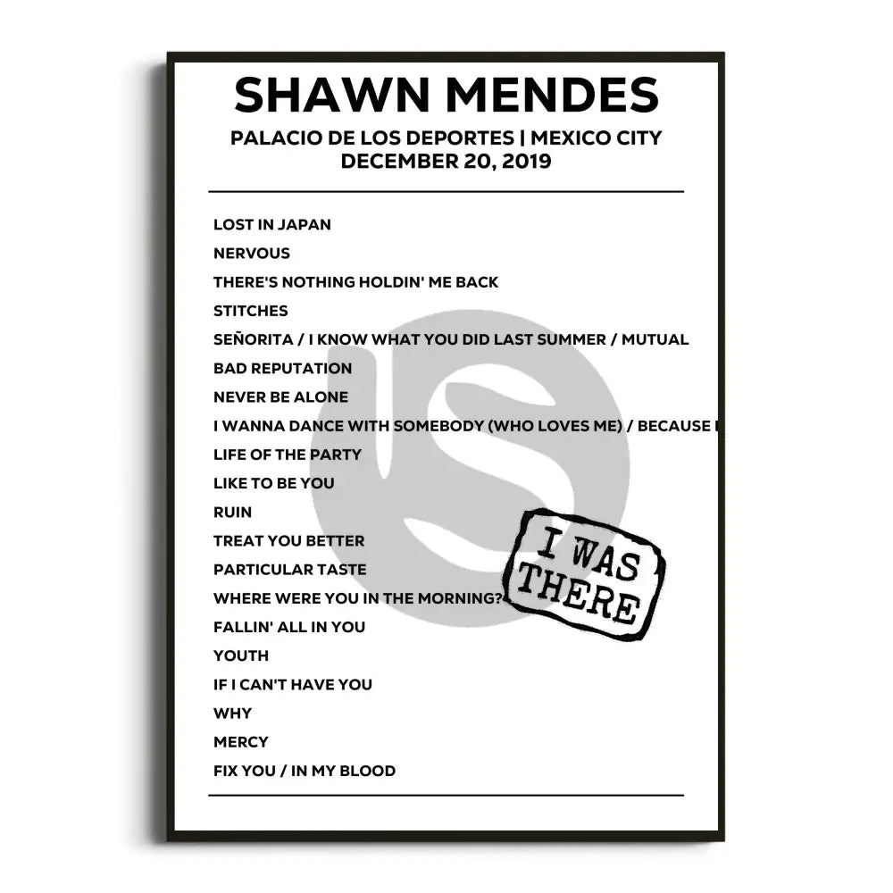 Shawn Mendes Shawn Mendes: The Tour - Setlist Posters - Setlist