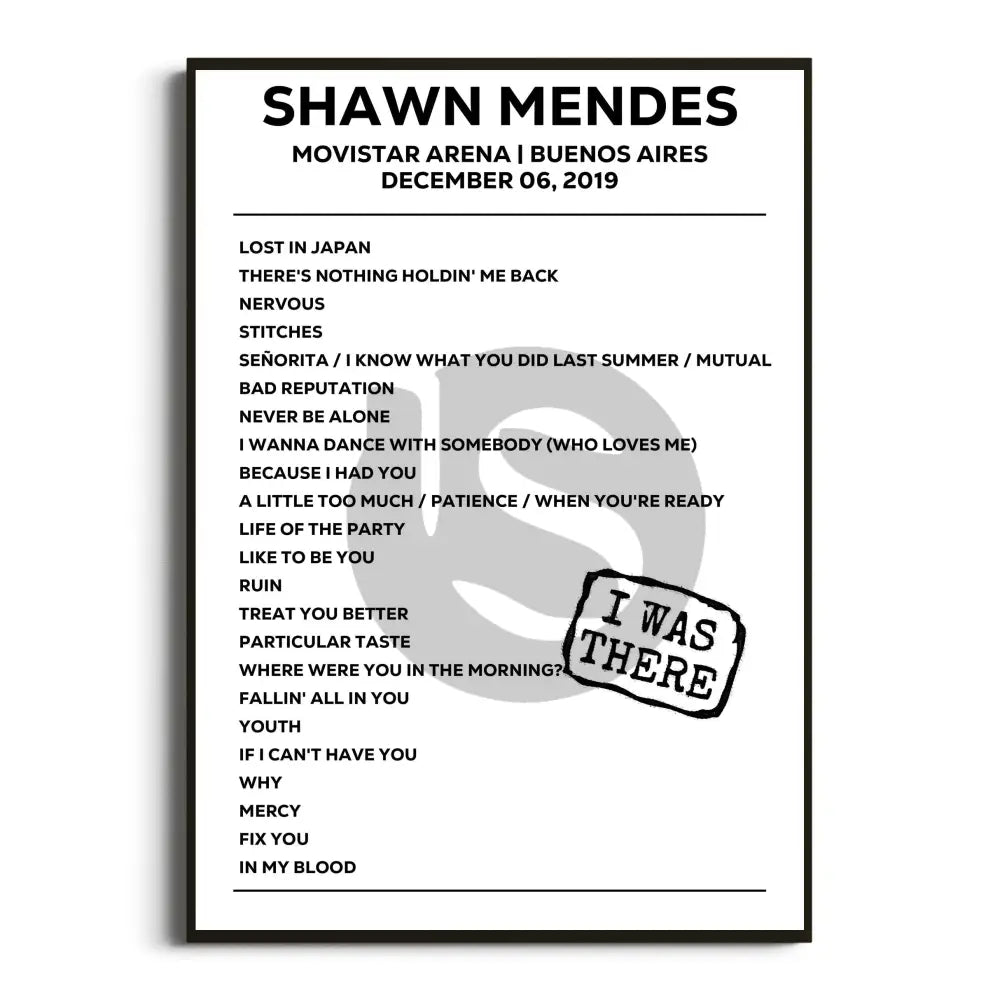 Shawn Mendes Shawn Mendes: The Tour - Setlist Posters - Setlist